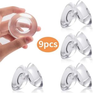 Protecteur mural de butée de porte en caoutchouc - 9 pcs transparent rond bouton de porte pare-chocs couvercle pare-chocs auto-adhésifs - Neuf