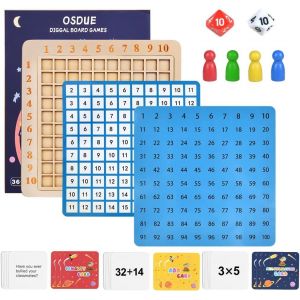 ChenQuanSarl-Tableau De Multiplication, 1 X 1 1+1 Tableau D'Apprentis Des Mathématiques, Jeu D'Apprentis Des Nombres Avec Tâches, Jouet De Comptage Montessori Pour Enfants, Jeu De Calcul Et Amusant - Neuf