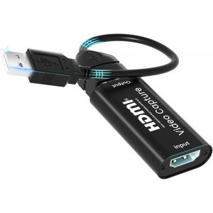 Cartes De Capture Audio Vidéo, 1080P Adaptateur Hdmi Vers Usb, Carte Portable Plug & Play Capture, Pour Streaming Vidéo En Direct Enregistrement Vidéo Ou Diffusion En Direct (Black)[Z332] - Neuf