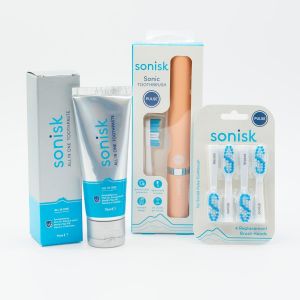 Ensemble Cadeau | Brosse &Agrave; Dents &Eacute;lectrique Pulse, 4 T&ecirc;tes De Rechange, Dentifrice Tout-En-Un | Technologie Sonique, &Eacute;limination De La Plaque Dentaire, Haleine Fra&icirc;che | Recommand&eacute; Par Les - Neuf