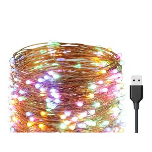 Guirlande Lumineuse Led De 20 M Aliment&eacute;e Par Usb Avec 200 Ampoules Multicolores - Neuf