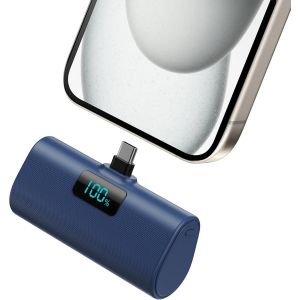Batterie Externe Pour Iphone 16/15 Series,5200mah Usb C Power Bank À Charge Rapide,Ultra-Compact Et Léger Batterie Portable Écran Lcd Chargeur Portable Pour Iphone 16/15/15 Pro Samsung Etc.(Bleu) - Neuf