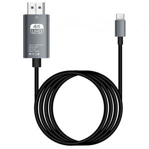 Cable D'interface Multimedia De Type C Vers Hd, Prise En Charge 4k 16 Gbit/S, Cable De Type C Vers Hd, Mode Alternatif Dp Pour Moniteur Tv, Noir - Neuf
