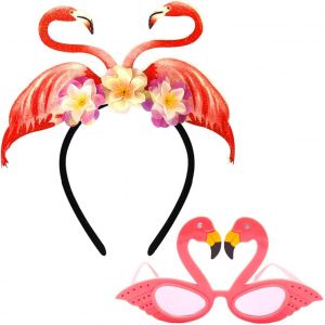 1 Pi&egrave;ce De Lunettes Flamant Rose Et 1 Pi&egrave;ce Bandeau Flamant Rose,Lunettes D&eacute;coratives,Couvre-Chef Dr&ocirc;le,Couvre-Chef De F&ecirc;te,Couvre-Chef Cr&eacute;atif,Accessoires De Cosplay - Neuf