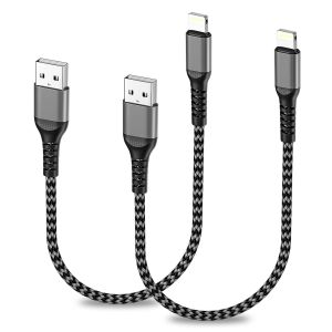 Cable Iphone Court 0.3m Lot De 2[Certifi&eacute;s Mfi], C&acirc;ble Chargeur Rapide Iphone Nylon Cable Usb Lighting Fil Chargeur Iphone Cordon Iphone Pour Iphone 14/13/12/11/X, Ipad Pro/Air/Mini, Airpods[Z2153] - Neuf