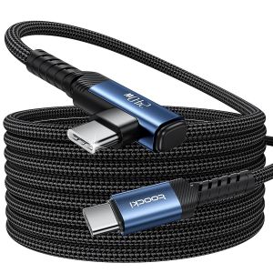 TRAHOO-C&acirc;ble USB C vers USB C 240W 2M, Charge Rapide PD3.1 & Transfert de Donn&eacute;es 480Mbps, C&acirc;ble Type-C Coud&eacute; Tress&eacute; Nylon pour iPhone 17 Pro Max/16/16 Pro Max/15, MacBook Pro, iPad, Galaxy S25, Bleu - Neuf