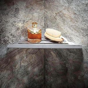 &Eacute;tag&egrave;res d'angle Pas de Per&ccedil;age Chariot de Douche Panier de Rangement Mural Auto-adh&eacute;sif, Autocollant Rangement pour Organisateur de Douche Acier Inoxydable &Eacute;tag&egrave;re(Bross&eacute;) - Neuf