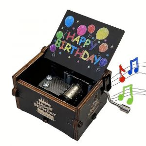 Bo&icirc;te &Agrave; Musique En Bois Exquise De Joyeux Anniversaire Class&eacute;e &Agrave; La Main, Bo&icirc;te &Agrave; Musique M&eacute;lodieuse Pour Gar&ccedil;ons Et Filles - Neuf