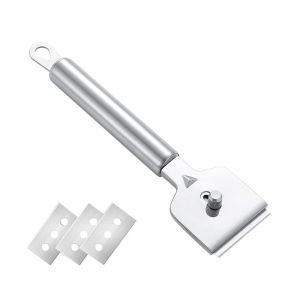 Professionnel De La Table De Cuisson En Céramique Grattoir Avec 4 Métal Lames De Remplacement, Plaques De Cuisson À Induction Grattoir, Verre Grattoir, Pour Le Nettoyage De La Table De Cuisson - Neuf