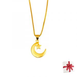 Collier Meilleur Pendentif Chunking Or Lune Et Étoiles Pendentif Chaîne De Clavicules Fille - Neuf