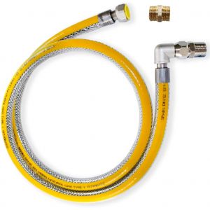 | Tuyau Flexible De Gaz De Sécurité Pour Les Cuisines Industrielles De L'Hôtellerie - Longueur : 1,5 Mètres - Connexion : 1/2"" M-H + Adaptateur M-M[LAV1695] - Neuf