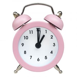Mini réveil rétro à piles, sonnette classique rose, réveil analogique silencieux pour chambre, salon, cuisine - Neuf