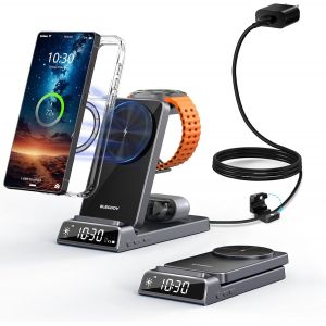 Chargeur Sans Fil Pour Samsung,Station De Recharge Mag Safe 3 En 1 Pour Samsung Galaxy S25 Ultra/S24 Ultra/Z Fold/Flip 7,Chargeur Pliable Pour Samsung Galaxy Watch Ultra/8/7/6,Galaxy Buds 3/3 Pro - Neuf