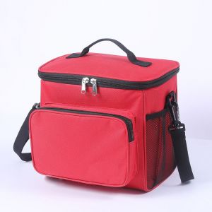 Sac de glace pour pique-nique en plein air Sac isolant de grande capacité Sac à lunch portable en tissu Oxford Sac à lunch portable à cheval oblique (rouge vif) - Neuf