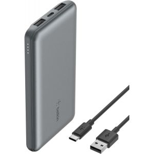CMJAAGUR-Batterie Externe 10000Mah, Chargeur Externe, 1 Port Usb-C Et 2 Ports Usb-A, Jusqu'À 15 W, Câble Usb-A Vers Usb-C, Batterie Portable, Power Bank Pour Iphone, Galaxy, Pixel, Ipad- Gri[M1463] - Neuf