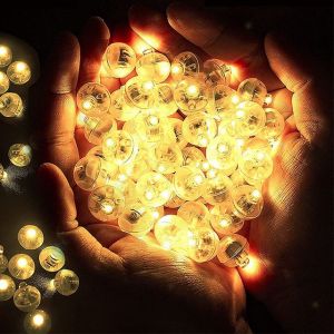 Ballons Lumineux À Led, 500 Mini Ballons Ronds À Led, Étanches, Mini Ampoules Led Pour Lanternes En Papier, Ballons Lumineux, Décorations De Fête D'anniversaire Et De Mariage, Lumière Chaude - Neuf