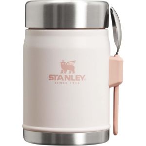 Kyaoayo-Classic Legendary Food Jar 0.4l Avec Cuillére-Fourchette - Thermos Alimentaire Chaud A 7h - Lunch Box Isotherme - Lavable Au Lave-Vaisselle - Acier Inoxydable - Sans Bpa - Rose Quartz - Neuf