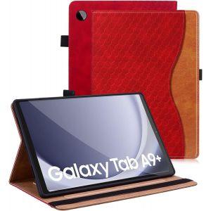 Coque Pour Samsung Galaxy Tab A9+/A9 Plus (11 Pouce) 2023 Housse Cuir Pu Sm-X210/X215/X216 [Réveil/Veille Automatique] Pochette Etui De Protection Avec Support Fonction - Rouge - Neuf