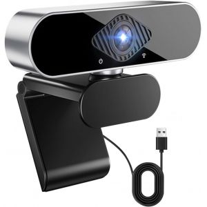Webcam for PC with Microphone, 1080P Full HD Web Camera, 360° Rotation USB Camera Plug Play for Computer Desktop Laptop Mac Web Cam Linux Streaming Youtube Skype Video Call Zoom Video Conference - Neuf
