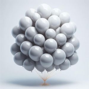 SJZG-Lot De 50 Ballons R&eacute;tro En Latex Gris De 25,4 Cm Avec Ruban De 10 M Pour Anniversaire, Mariage, F&ecirc;te Pr&eacute;natale, F&ecirc;te Pr&eacute;nuptiale, Anniversaire De Mariage, D&eacute;coration De F&ecirc;te - Neuf