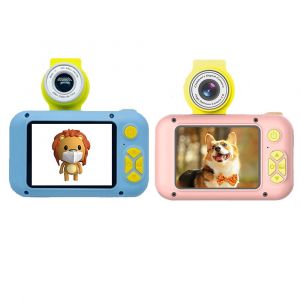 Appareil photo num&eacute;rique pour enfants 1080p selfie avec objectif rabattable - Lot de 2 avec accessoires pour les enfants de 3 ans et plus - Neuf