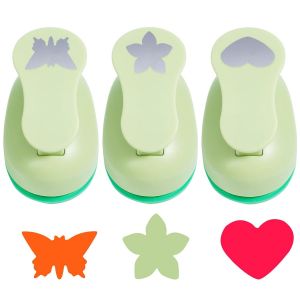 Chenquansarl-Lot De 3 Perforatrices &Agrave; Motif Papillon, P&eacute;tale, Coeur, Perforatrice Pour Enfants, Pour Le Bricolage, Le Scrapbooking, Les Cartes De V?Ux, Perforatrices &Agrave; Motif De No&euml;l, Taille Du Motif 1 - Neuf