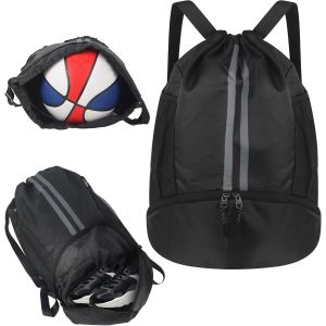 acdsgd-Sac de Sport avec Cordon de Serrage, Sac a Dos Sport Compartiment &agrave; Chaussures S&eacute;par&eacute;, Sac S&eacute;par&eacute; Sec/Humide, Sac de Gym pour Basketball Football, Natation, Sac de Sport - Neuf