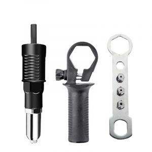 Adaptateur De Pistolet A Riveter Electrique Avec Boitier En Fonte D'Aluminium Et Poignee Antiderapante Pour Perceuse Sans Fil Outil D'Insertion De Riveteuse A Riveter Electrique - Neuf