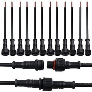 8 Paires de Connecteurs &Eacute;tanches, Prise M&acirc;le Femelle &agrave; 2 Broches Connecteur LED IP65 &Eacute;tanche avec C&acirc;ble de 20CM pour Rallonge de C&acirc;ble Basse Tension 16-22AWG - Neuf