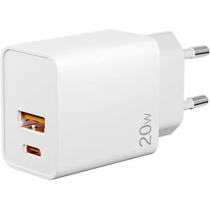 ELVORIX-20W Chargeur USB C Rapide, Chargeur Rapide USB A & USB C 2 Ports PD et QC3.0 Adaptateur Chargeur Secteur Mural pour IPhone, Pad, Samsung Galaxy, Xiaomi, Huawei et Plus - Neuf