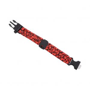 Bracelet Militaire Avec Kit D'equipement De Survie Et Boucle A Degagement Rapide (Camouflage Rouge) - Neuf