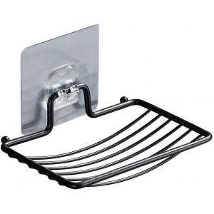 Porte-savon autocollant Bo&icirc;te &agrave; savon murale Porte-&eacute;ponge drainante 304 Acier inoxydable pliable - Neuf