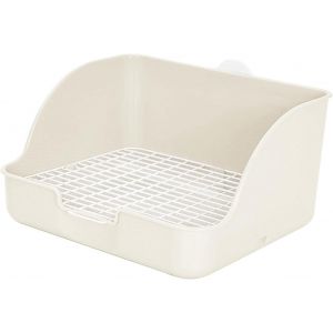 Bac À Litière Pour Lapin/D'entraînement De Pot/Facile À Installer/Bac À Pipi Rectangulaire/Bac Pour Animaux De Compagnie Pour Cochons D'inde,Blanche - Neuf
