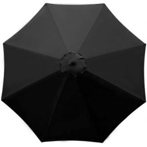 Housse De Rechange Pour Parasol - 6 Baleines - 2 M - Imperméable - Protection Uv - Toile De Rechange - Noir - Neuf