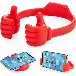 Kal-Thumbs Up Support Telephone Bureau, Universel Flexible Porte Telephone Support T&eacute;l&eacute;phone Bureau Portable Support Smartphone Pour Iphone Ipad Samsung Et Huawei Plus (Rouge) - Neuf