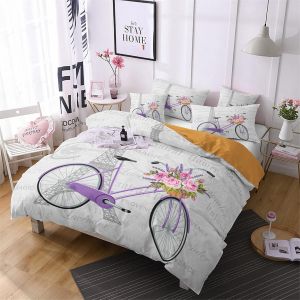 X Cm Housse Couette Polyester-Coton Housse De Couette Personnes Avec Deux Taies D'oreiller X Cm Tour Eiffel Paris Parure Lit Moelleux - Neuf