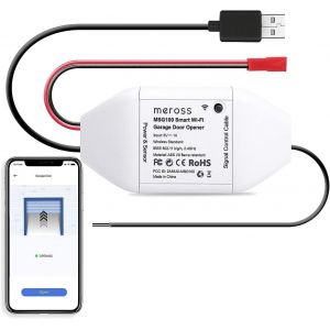 Ouvre-Porte De Garage Connecté Wifi, Télécommande De Porte Intelligent Compatible Avec Alexa, Google Assistant Et Smartthings, Contrôle À Distance, Commande Vocale Et Fonction De T[MAT790371] - Neuf