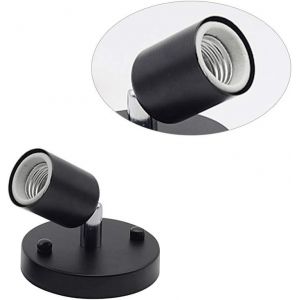 Spot Orientable Applique Plafonnier Tête Réglable Applique Murale (Ampoule Non Incluse) (Noir) - Neuf
