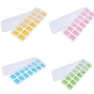 Moule À Glaçons, Lot De 4 Moules À Glaçons En Silicone Avec Couvercle, Peu Encombrant Et Empilable Ice Tray Ice Cube - Neuf