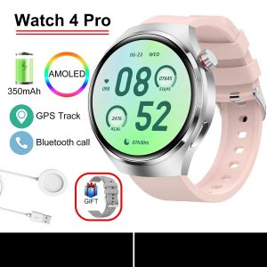 Montre Intelligente Gt 4 Pro Avec &Eacute;cran Amoled Hd Hommes Femmes Smartwatch Bluetooth Appel Fr&eacute;quence Cardiaque Nfc Gps Piste Sport Smartwatch 2025.Pink.Nfc Watch - Neuf