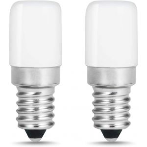 Lot De 2 Ampoules Led E14 85-265v 2w Pour R&eacute;frig&eacute;rateur - Puissance &Eacute;quivalente &Agrave; Une Lampe De 15 Watt, Blanc Froid - 6500k - Neuf