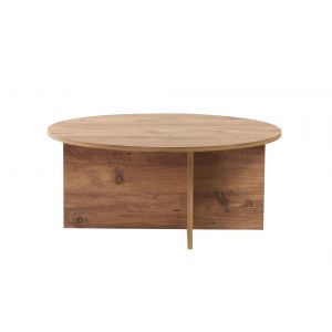 Table basse en bois "Soleil" - 90 x 90 x 40 cm - Pin atlantique - Neuf