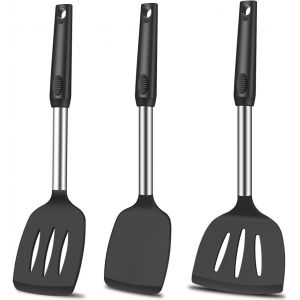 Ensemble De Spatules En Silicone R&eacute;sistant &Agrave; La Chaleur Pour Ustensiles De Cuisine Antiadh&eacute;sifs, Spatule En Caoutchouc Silicone Pour Retourner Le Poisson - Neuf