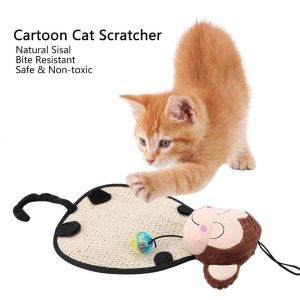 HJLIAN Jouet griffoir pour chat et chaton de dessin anime, arbre a chat, tapis a griffes, jouet interactif, souris - Neuf