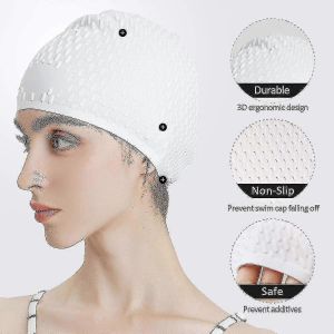 Bonnet De Bain En Silicone, Confortable, Ideal Pour Cheveux Boucles, Courts, Mi-Longs, Pour Femmes Et Hommes, Bonnet De Douche Pour Une Coiffure Uniforme - Neuf