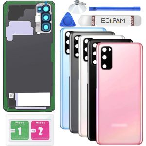 KALANKA-Vitre Arri&egrave;re pour Samsung Galaxy S20 G980 G981 Origine Couvercle Batterie Remplacement avec Lentille de Cam&eacute;ra + Kit R&eacute;paration (Rose) - Neuf
