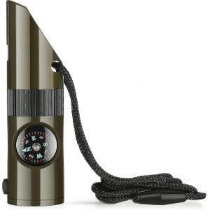 7 En 1 Camping Survie Travail Notfall Pfeife Kompass Thermom&egrave;tre Led Lampe De Poche Spiegel Avec Lani&egrave;re Kinder S&eacute;curit&eacute; Kit Ext&eacute;rieur Multifonction W - Neuf