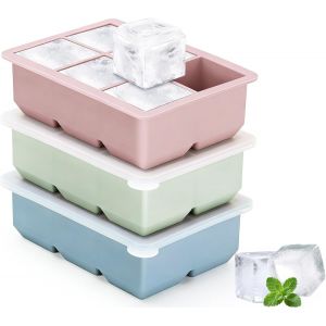 Kalanka-Bac A Glacon Glacons Moule Avec Couvercle Gla&ccedil;on Gros Bacs &Agrave; Gla&ccedil;ons Silicone 3 Pi&egrave;ces Ice Maker Cube Tray Reutilisable Diversification Congelation Puree Kitchen - Neuf