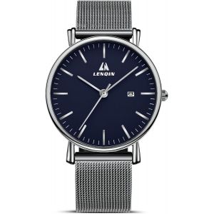 Eryi-Montre Homme Montres En Acier Inoxydable Pour Hommes Montres-Bracelets Étanches Montre À Quartz Analogique Mode - Neuf