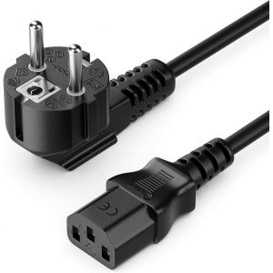 7,5m Câble d'alimentation Contact de Protection Fiche Type F (CEE 7/4) Coudé à 90° vers Le Connecteur d'alimentation C13 Connecteur Femelle PC Moniteur d'Ordinateur Imprimante Beamer - Noir - Neuf